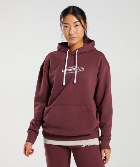 Women's Gymshark Social Club Oversized Hoodie Brown | NZ 7OPLJS